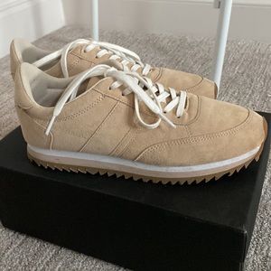 J Crew natural suede blush sneakers Size 7.5